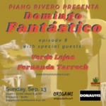 Cartell de Domingo Fantástico a Berlín amb Verde Lejos i Fernanda Tarrech a Donau115 el 13 de setembre.